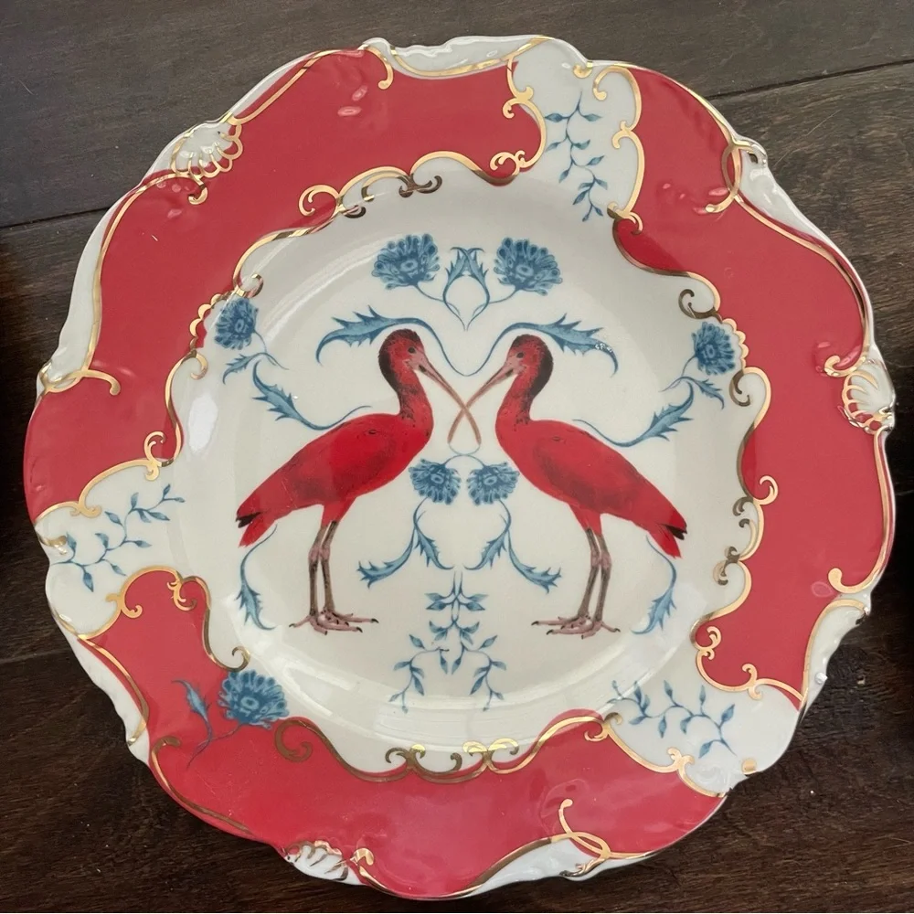 Vintage Anthropologie Lou Rota NATURE TABLE DESSERT PLATE Set of 6 - Picture 7 of 16